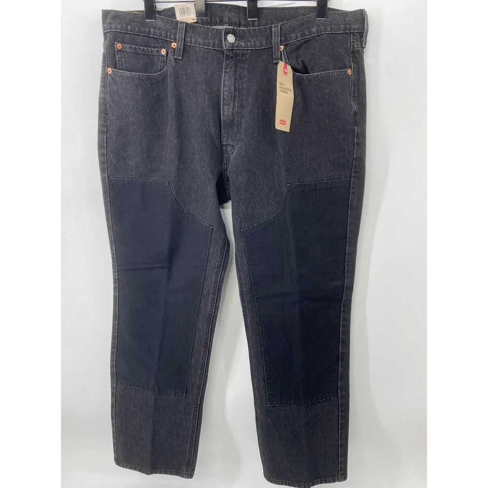 Levis 541 Jeans Men 40x30 Black Athletic Taper Workwear Reinforced Double Knee